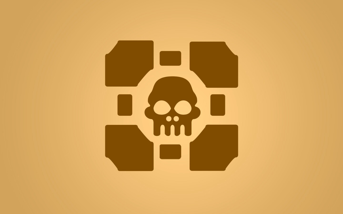 Куб с черепом обои