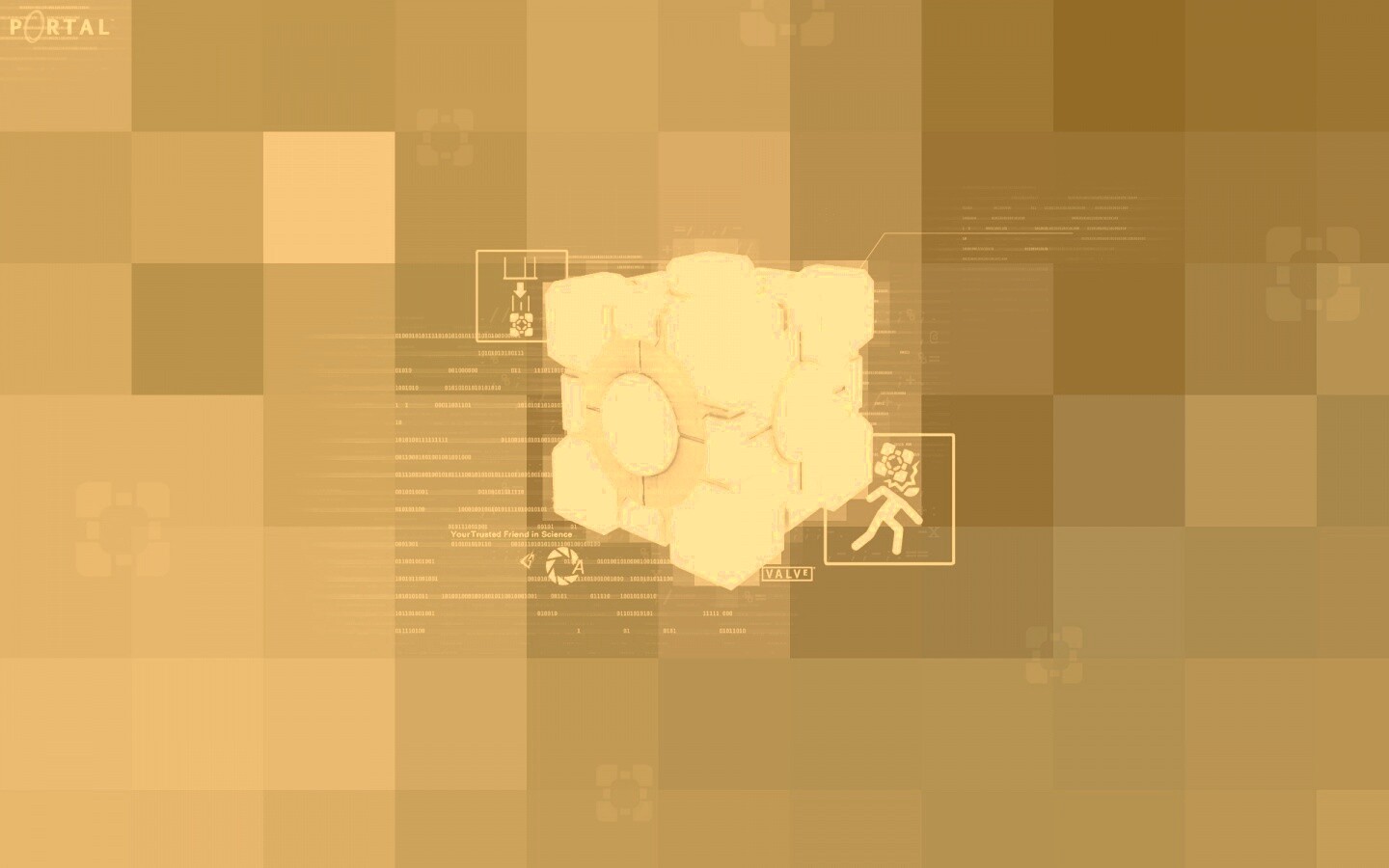 Высокотехнологичный куб из Портал обои