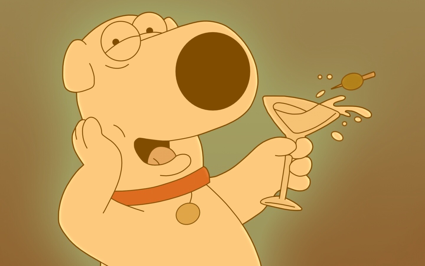 Браян с бокалом мартини обои