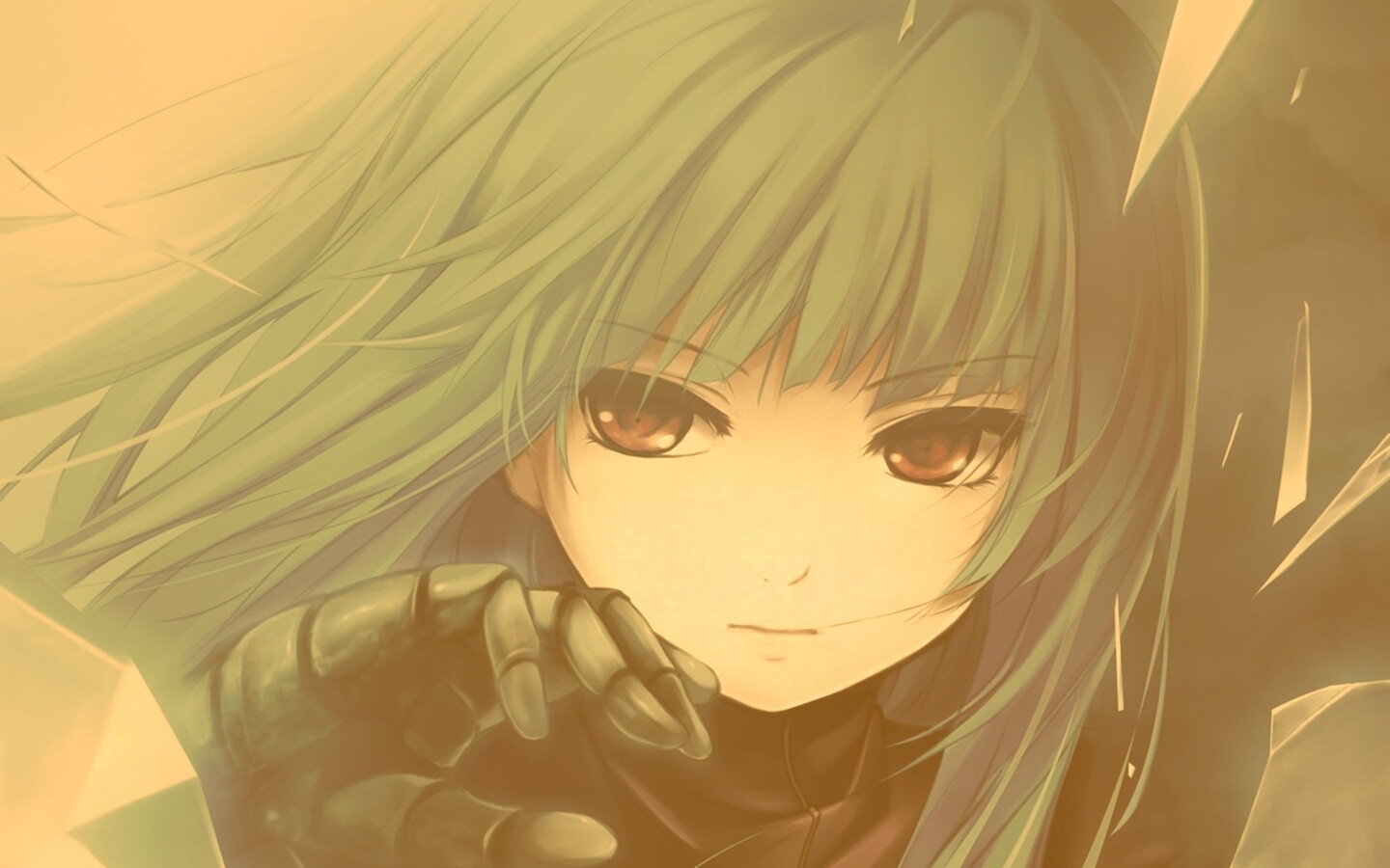 Аниме девушка с голубыми волосами обои