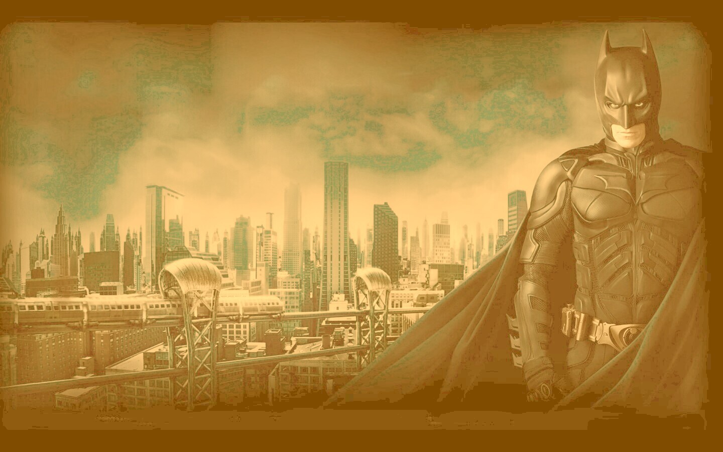 Бэтман над Готамом обои