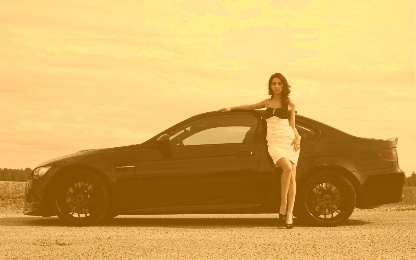 BMW и девушка обои
