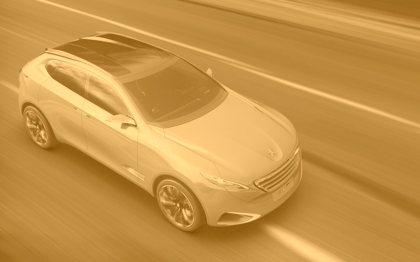 Концепт пежо на трассе обои