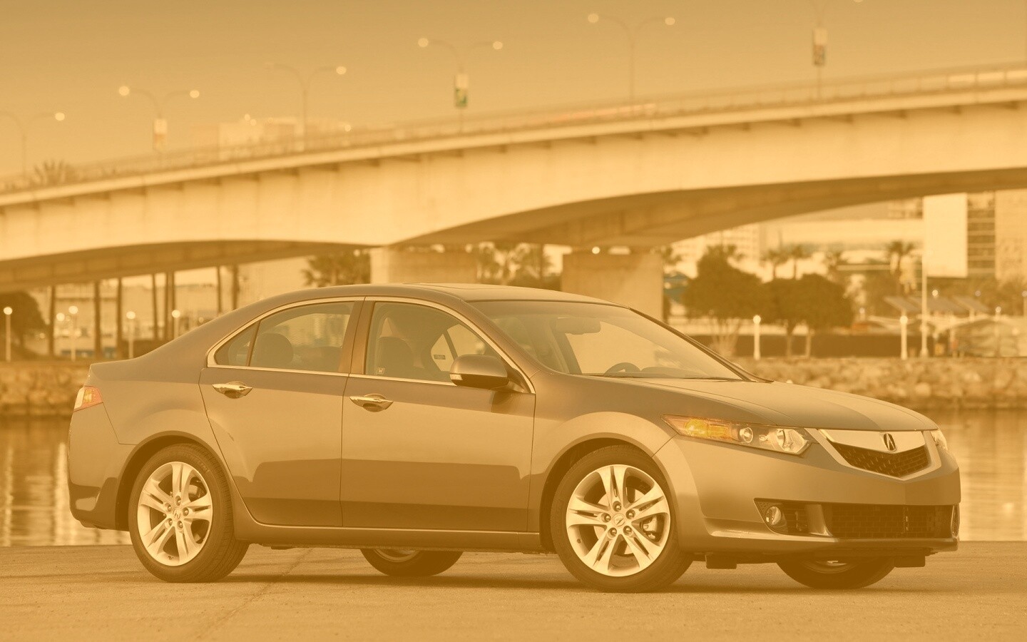 Acura на фоне моста обои