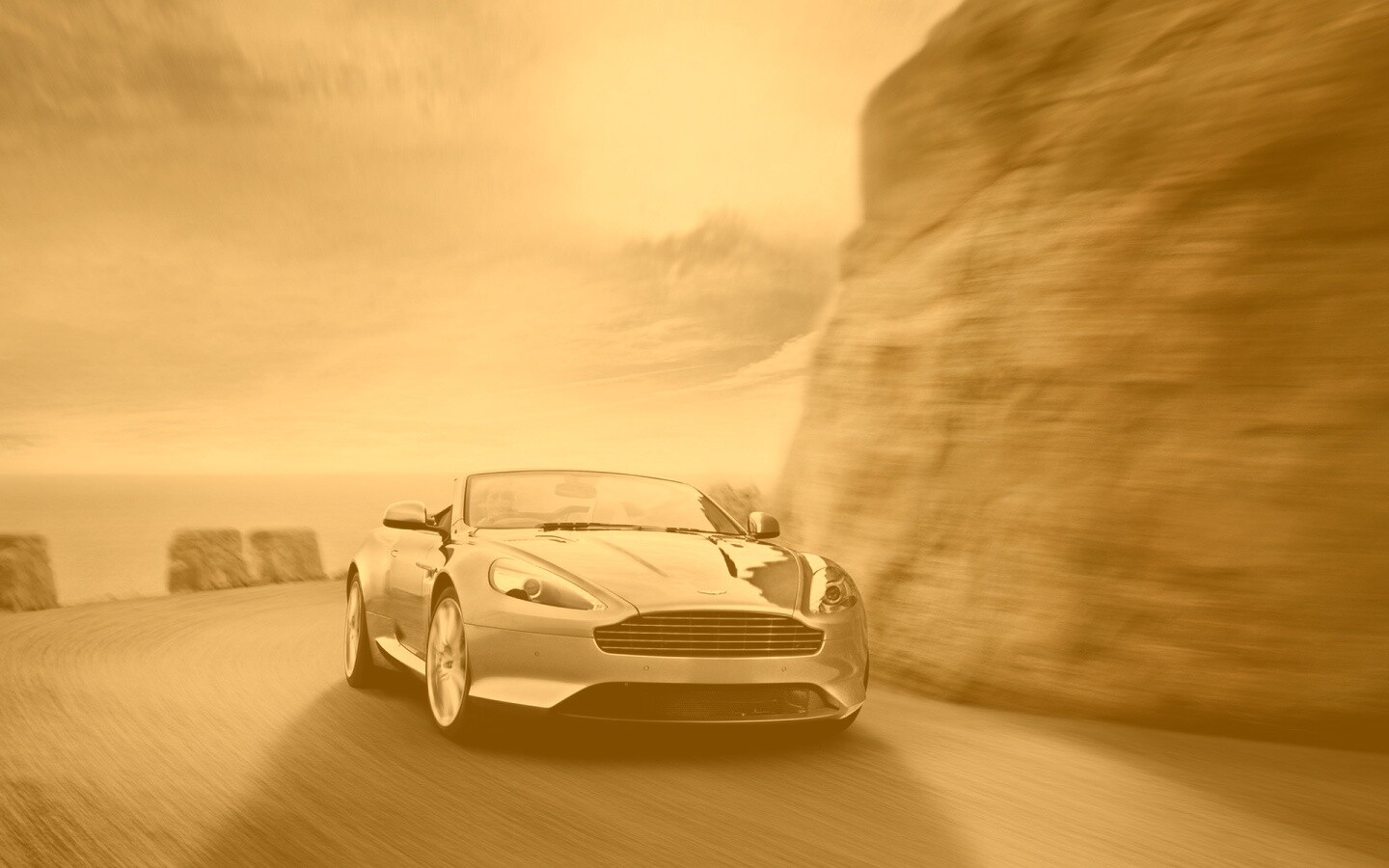 Aston Martin на повороте обои