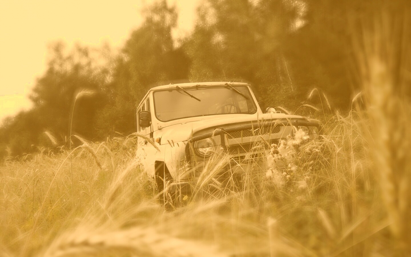 УАЗик в траве обои