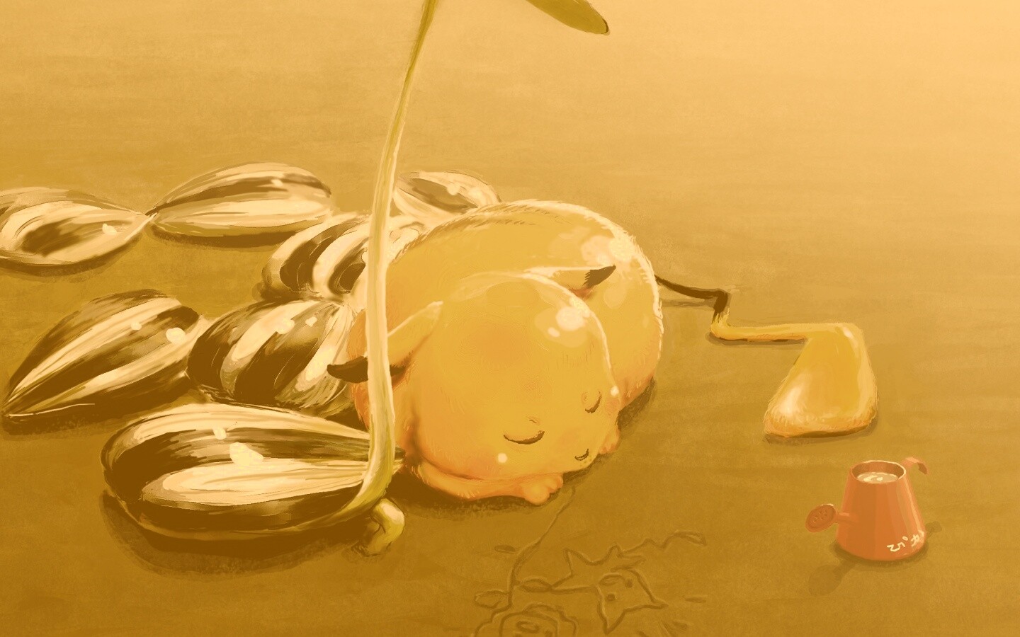 Пикачу отдыхает обои