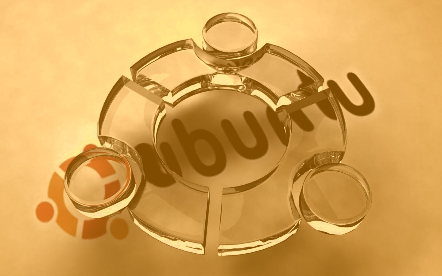 Стеклянный логотип ubuntu обои
