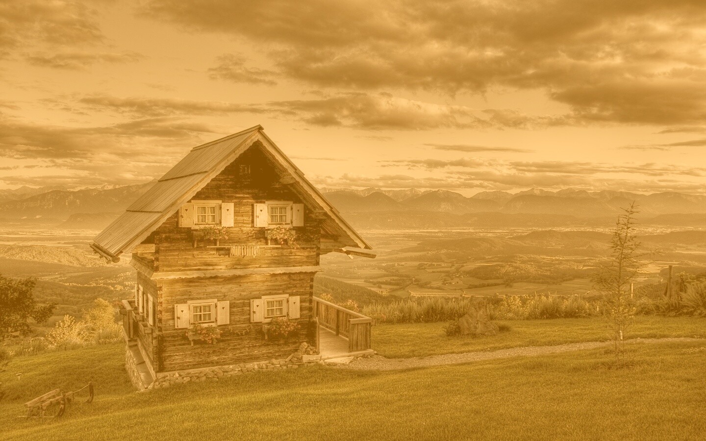 Старенький дом в Австрии обои