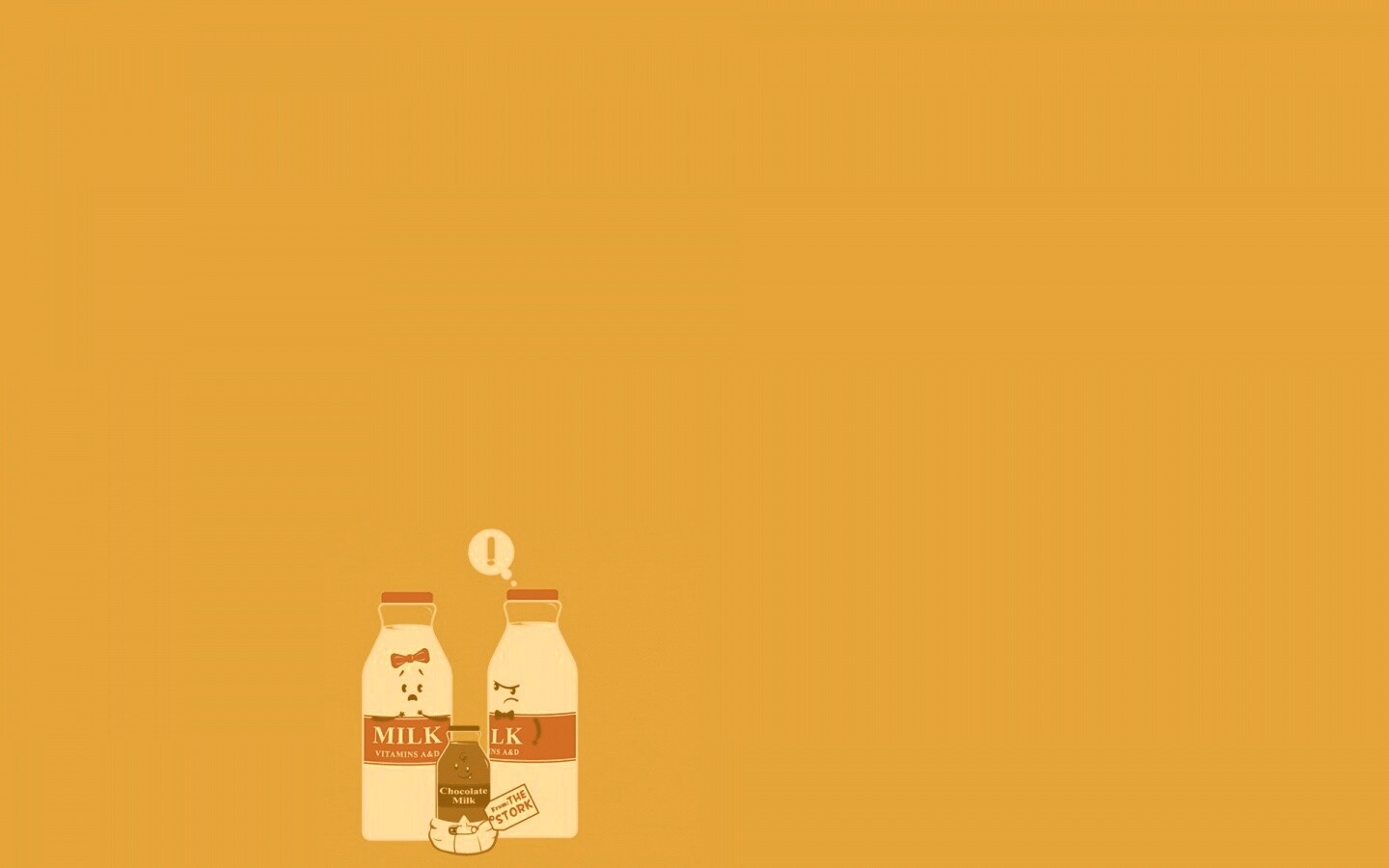 Бутылка молока сходила налево обои