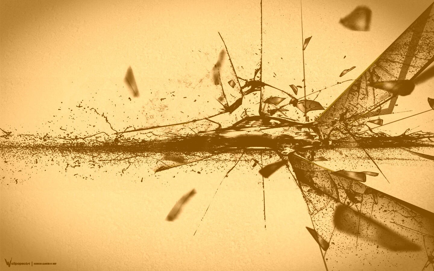 Летящие осколки обои