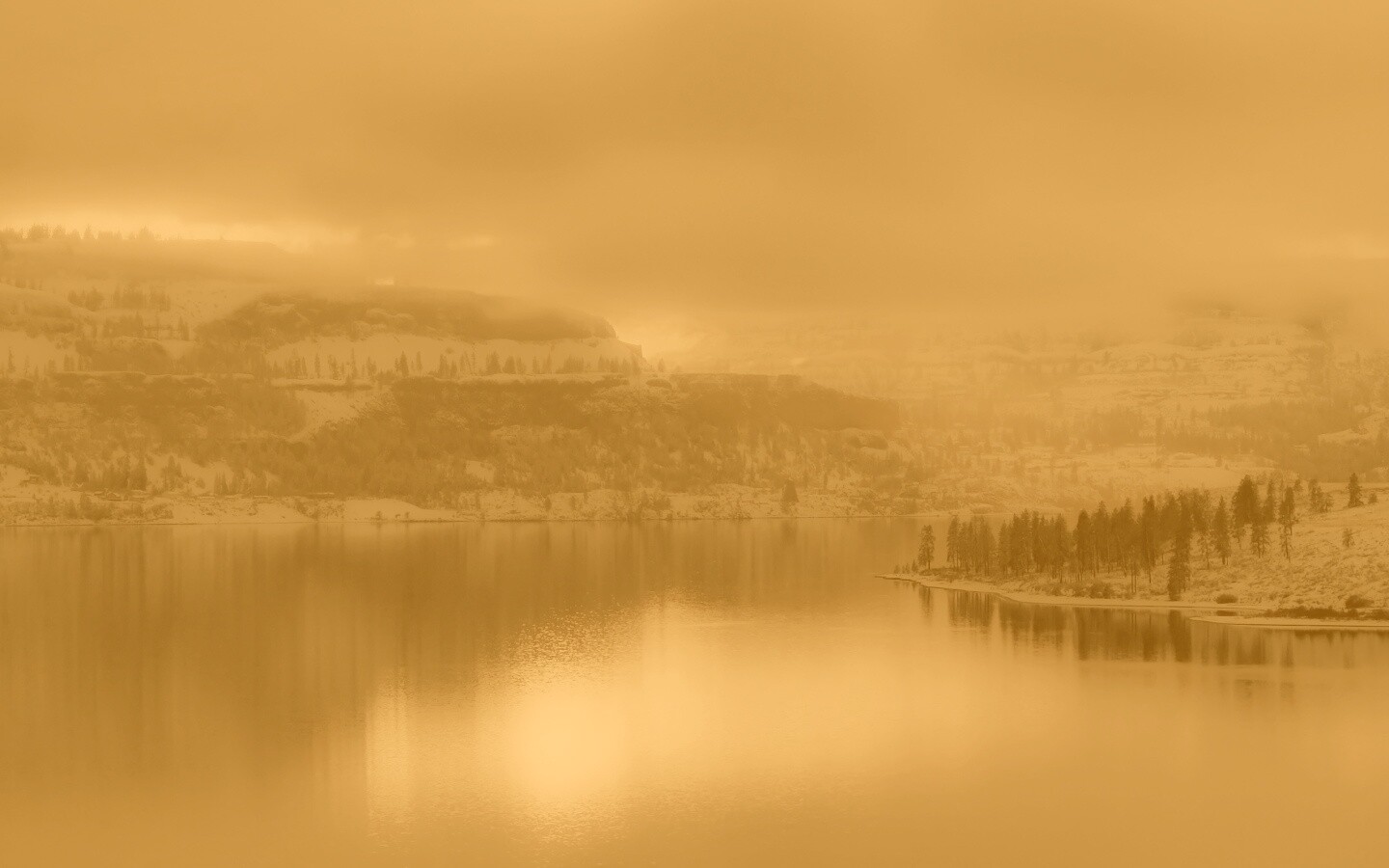 Озеро зимой обои