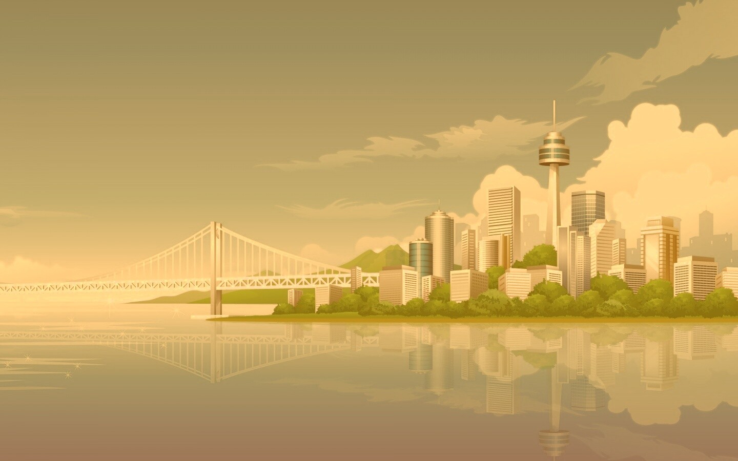 Рисунок города обои