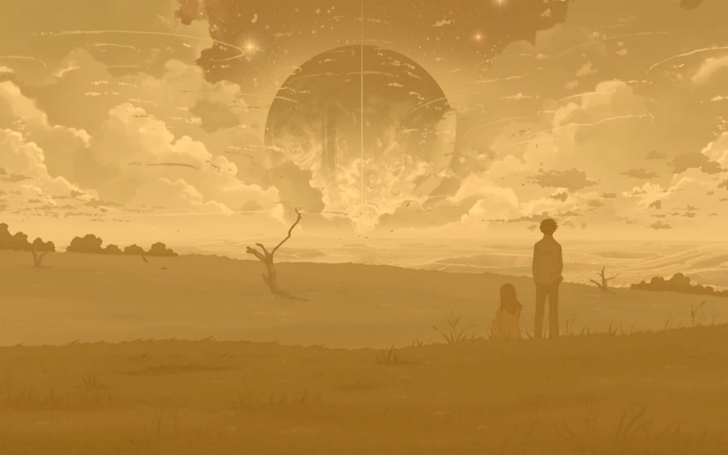 Кадр из творения Макото Синкая обои