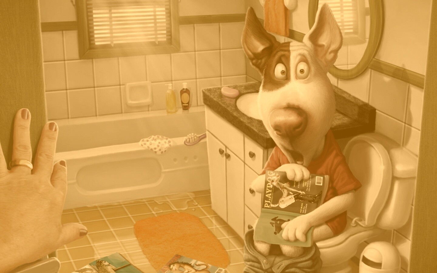 Мастурбирующий пес спалился обои