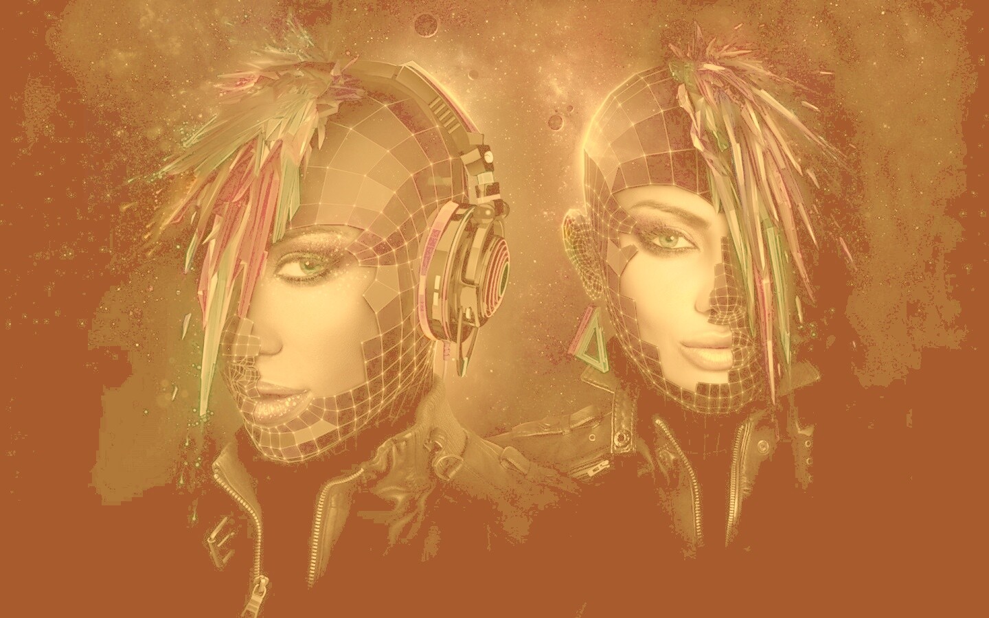 Кристаллические девушки из компьютерного мира обои