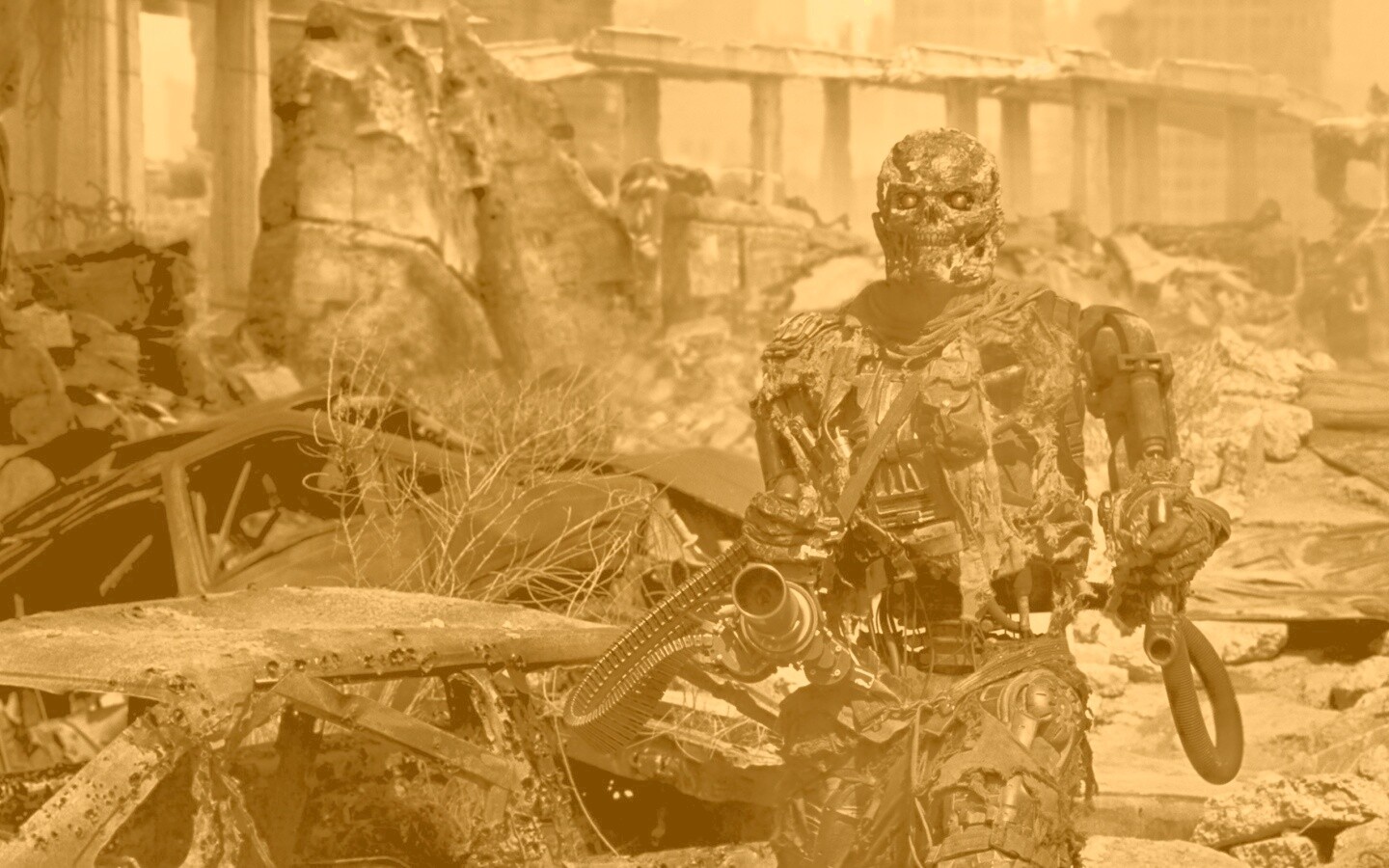 Терминатор на развалинах обои