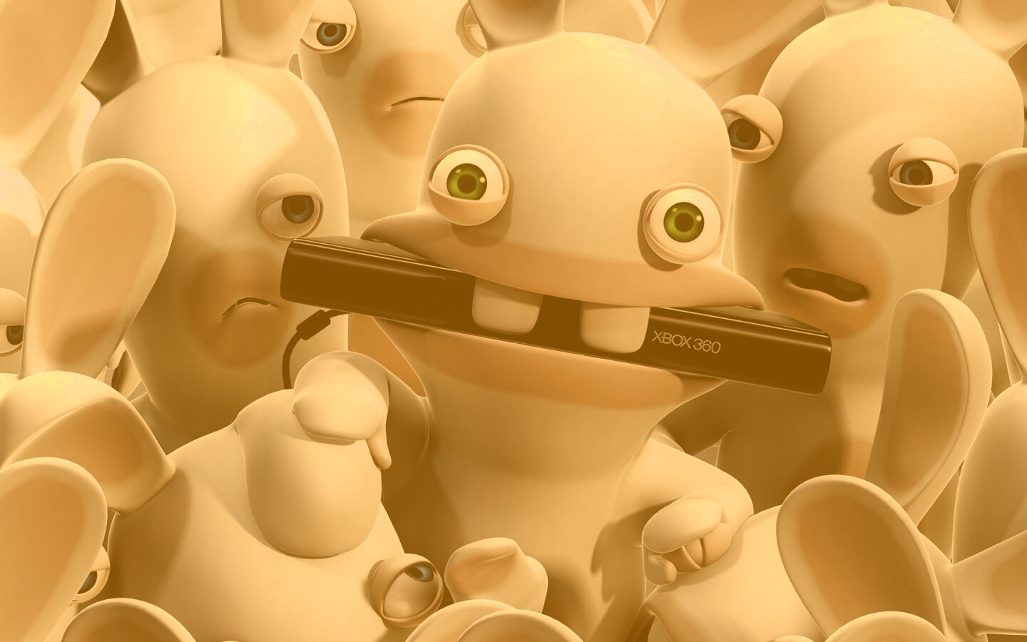 Кролик грызет кинект обои