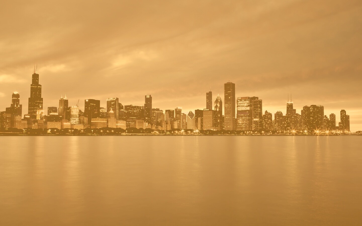 Чикаго с воды обои
