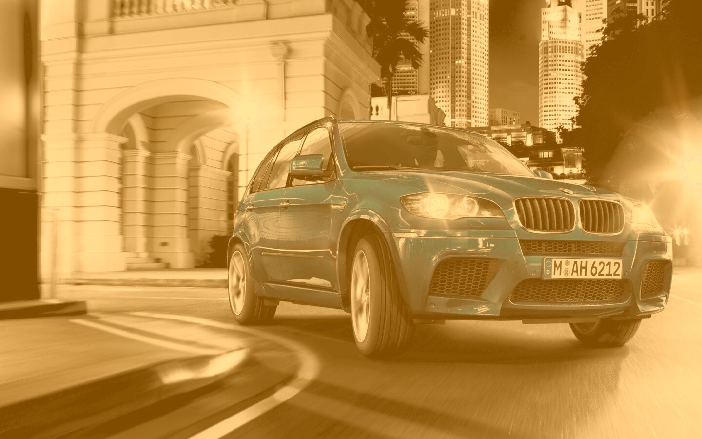 Синий кроссовер BMW обои