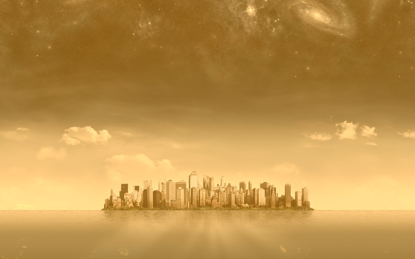 Город на острове обои