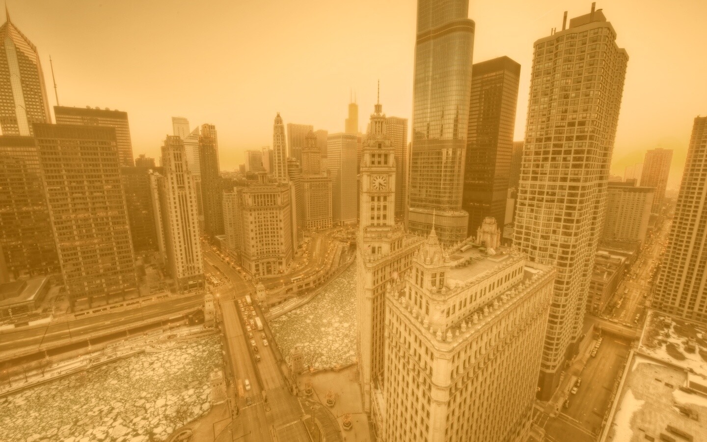 Вид на город обои