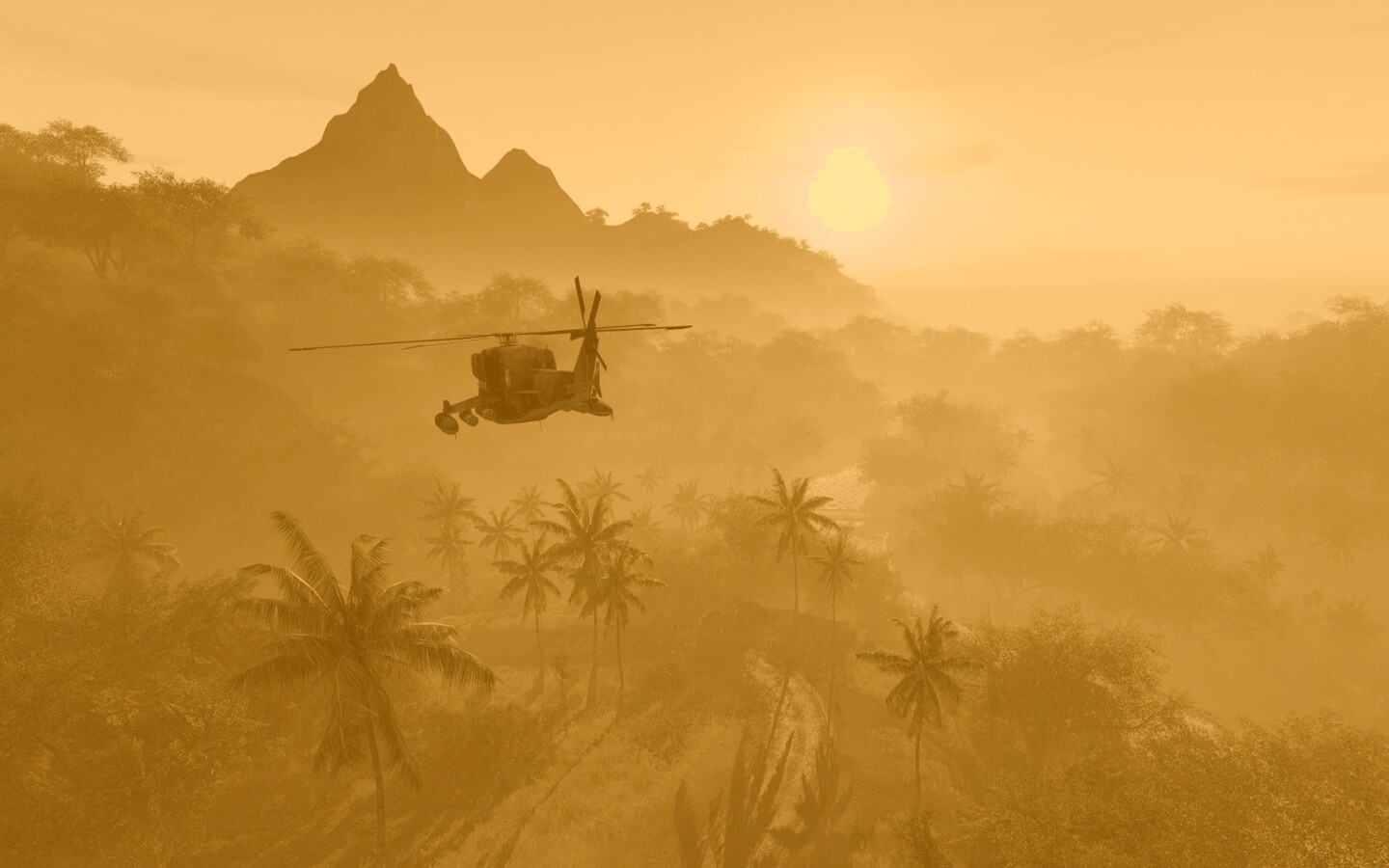 Вертолет над тропиками в crysis обои