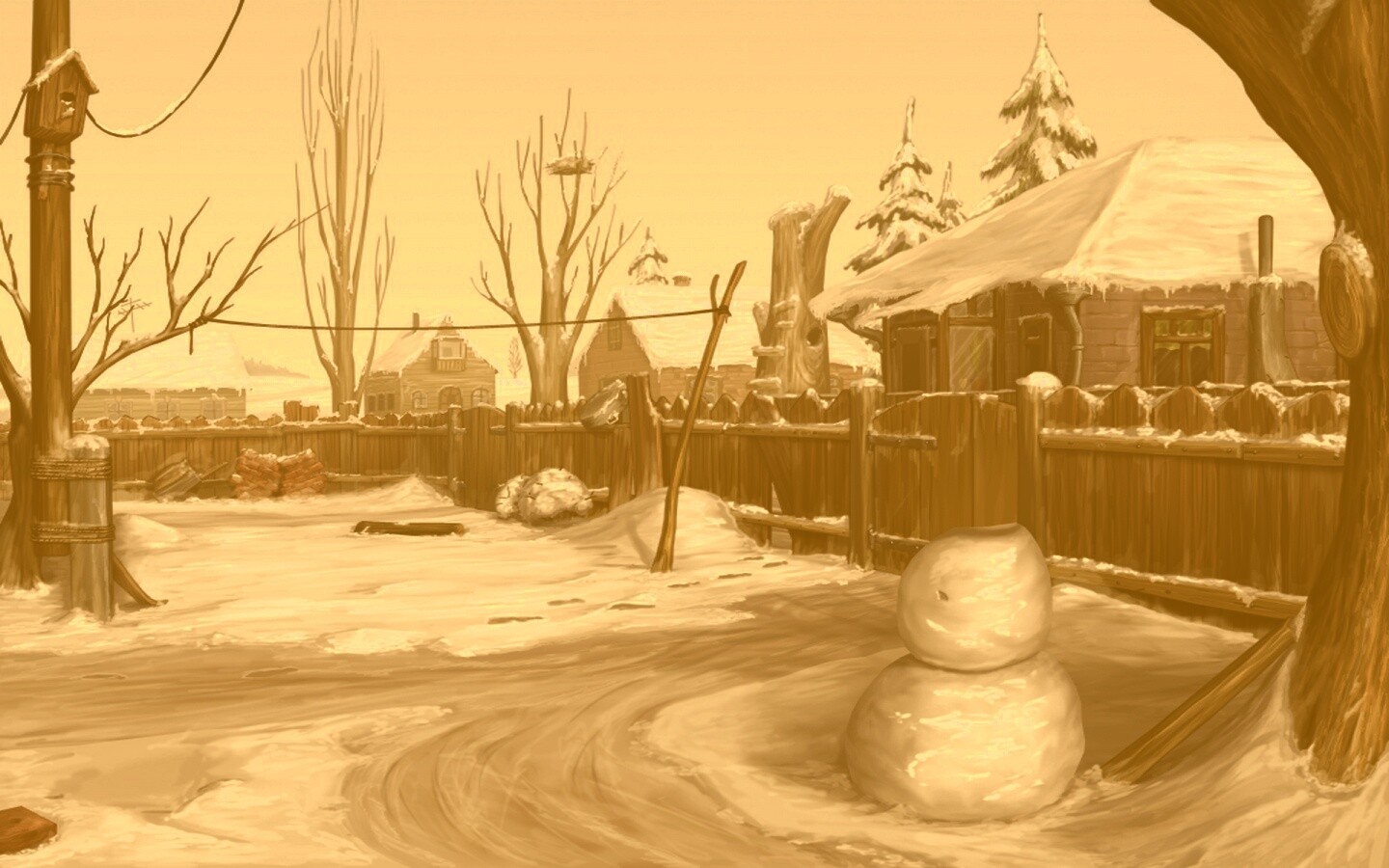 Снеговик обои