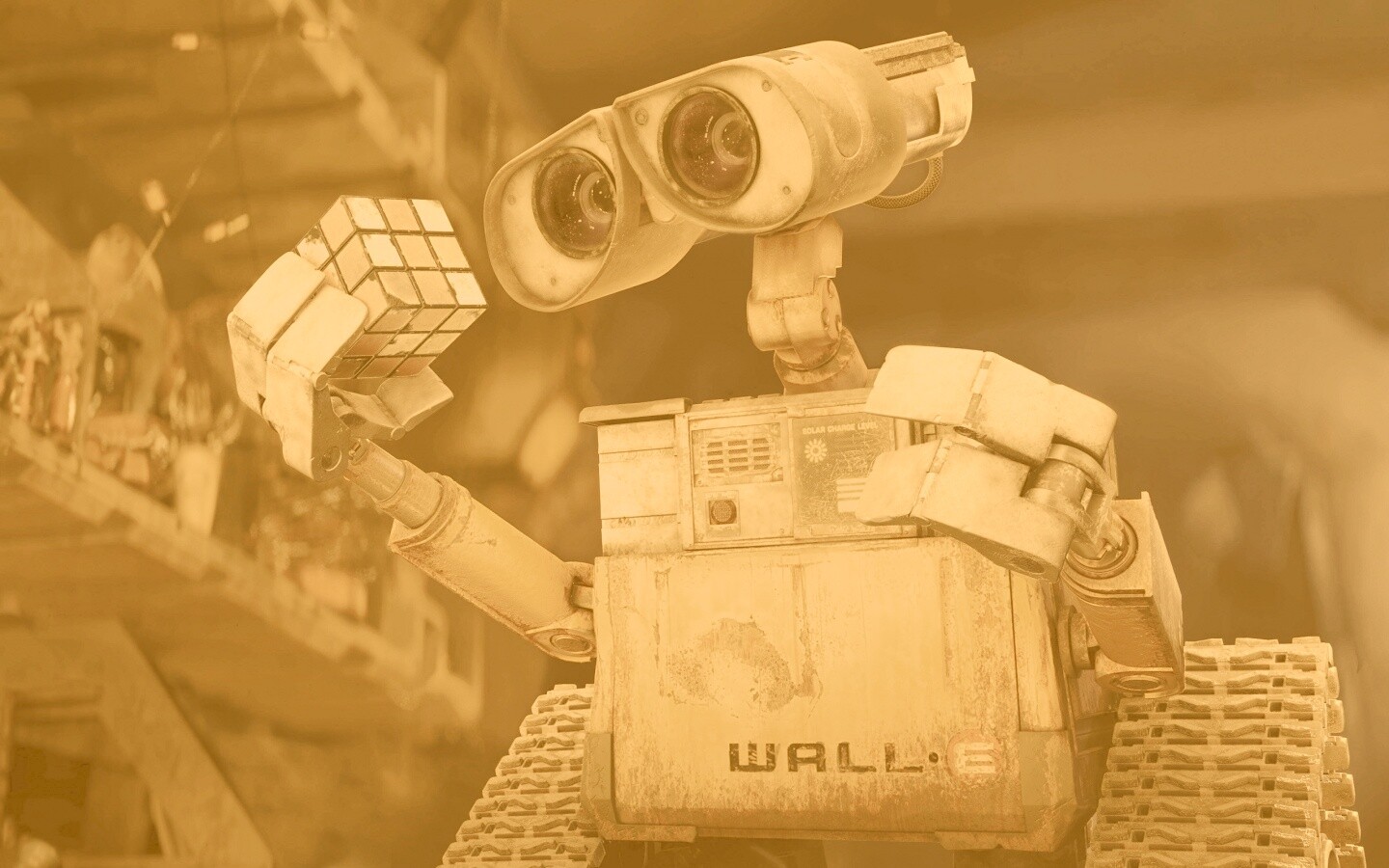 Валли и кубик Рубика обои