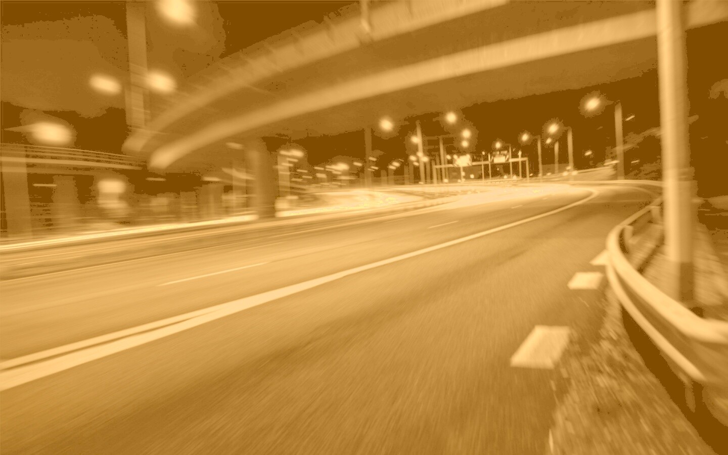 Дорога в ночном городе обои