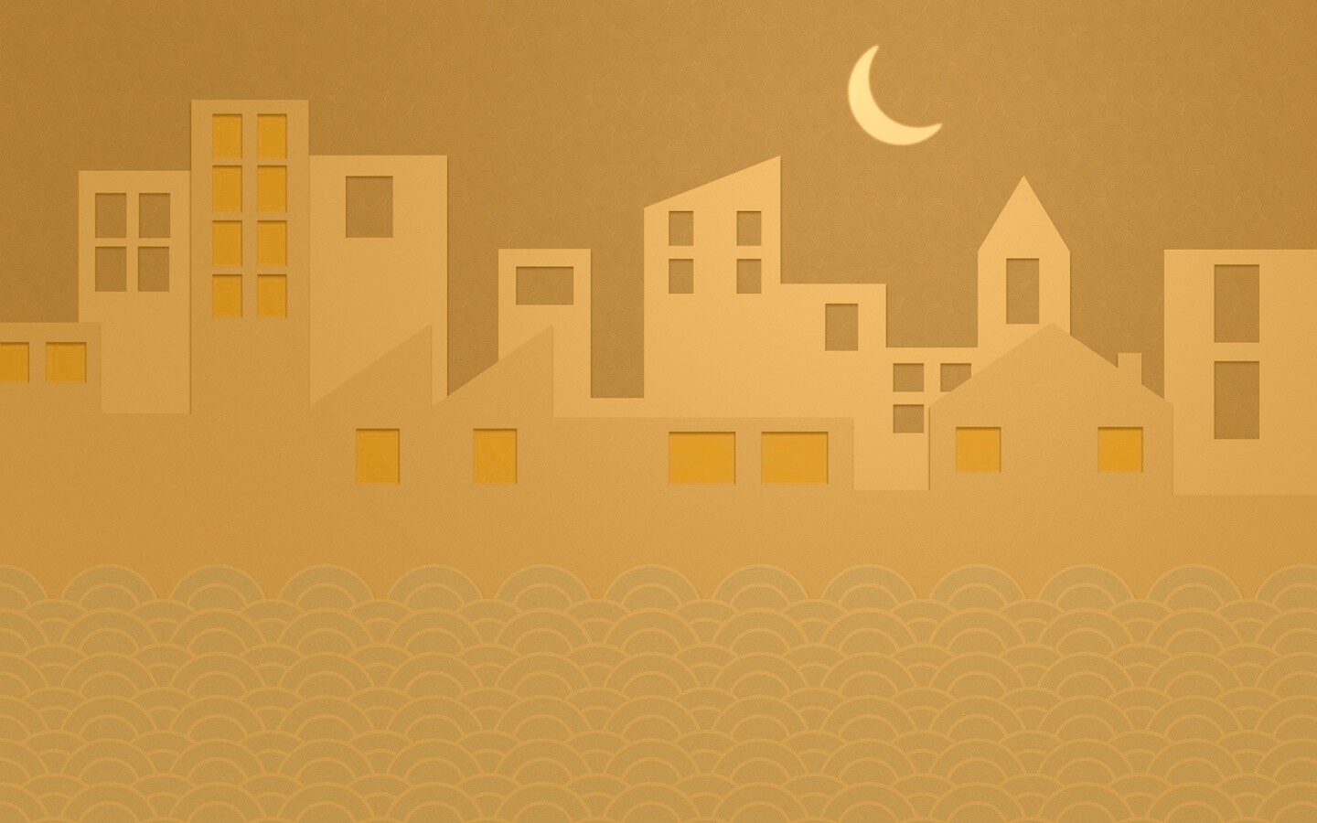 Ночной город на реке обои