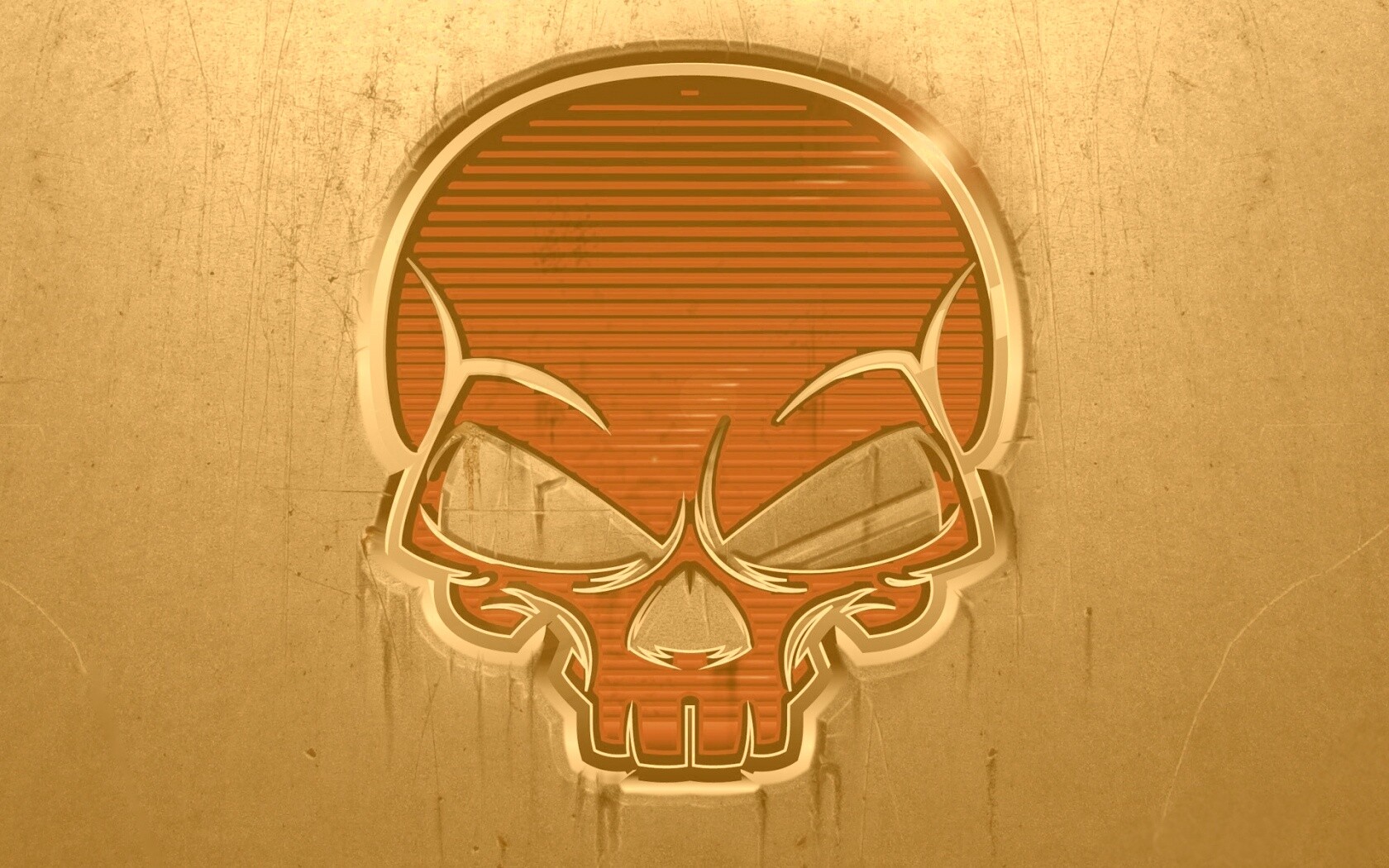 Красный череп лого обои