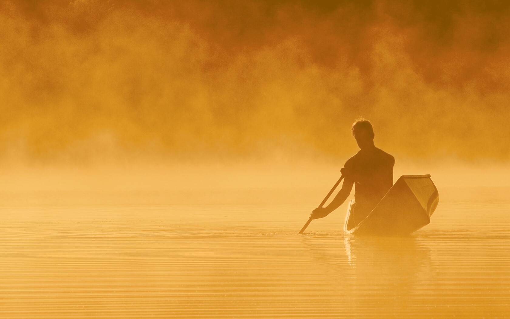 Один в лодке обои