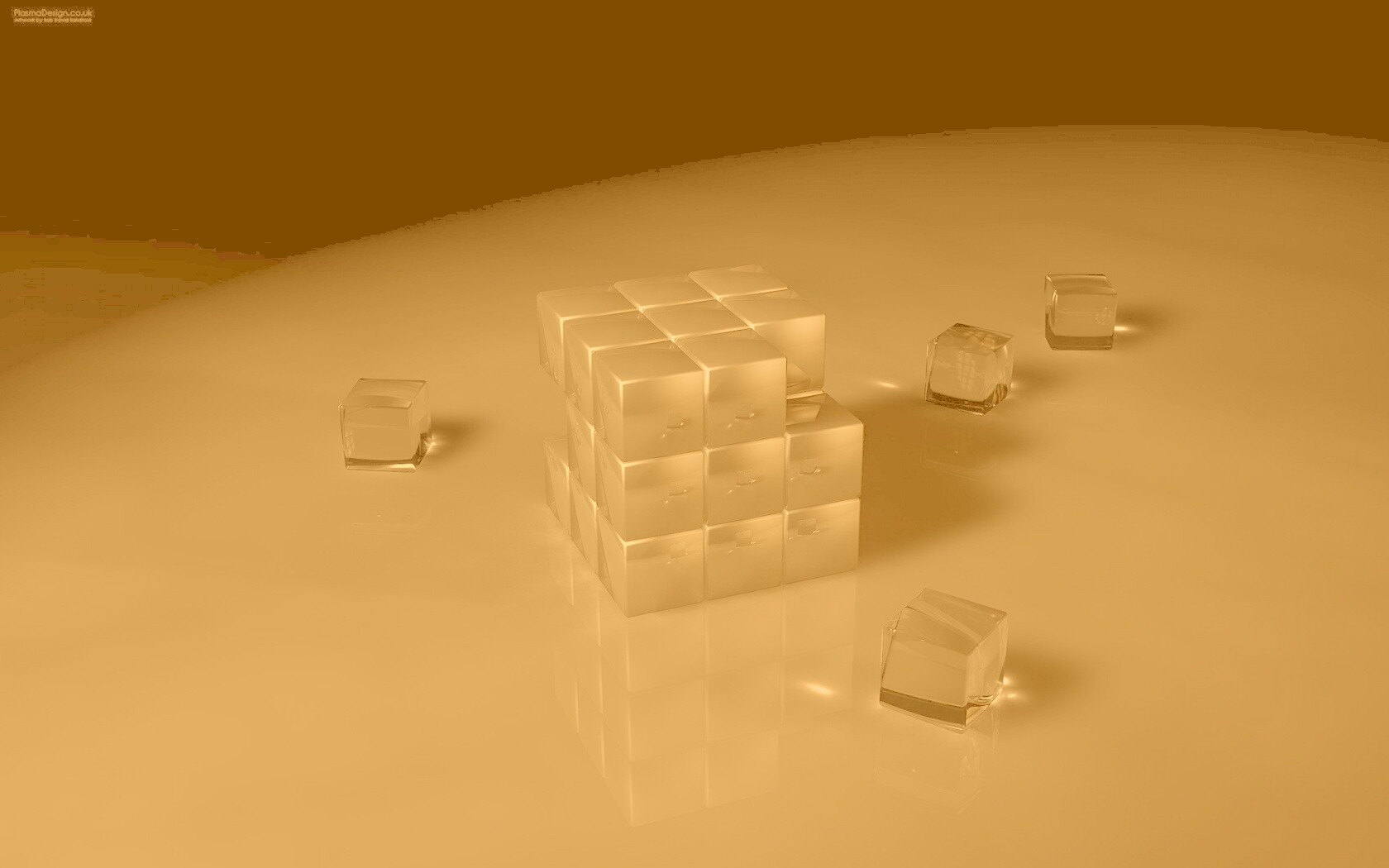 Стеклянный кубик рубика обои