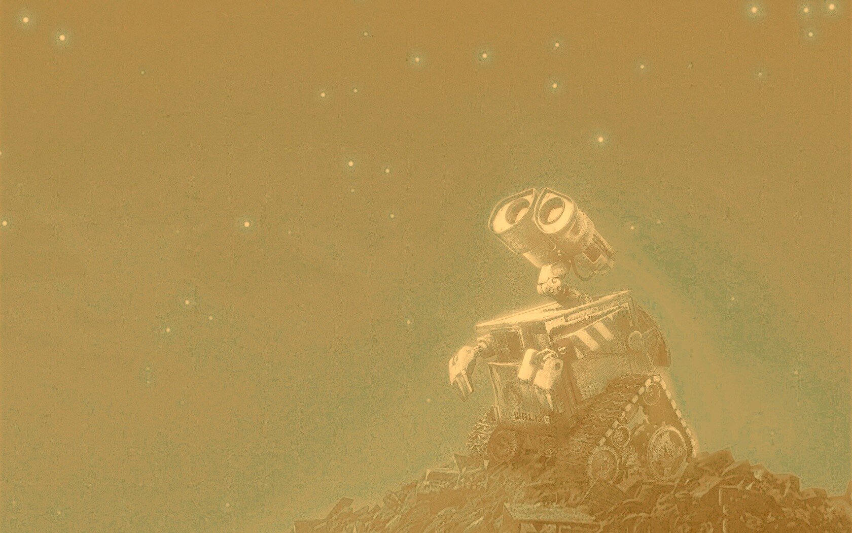 Валли смотрит на звезды обои