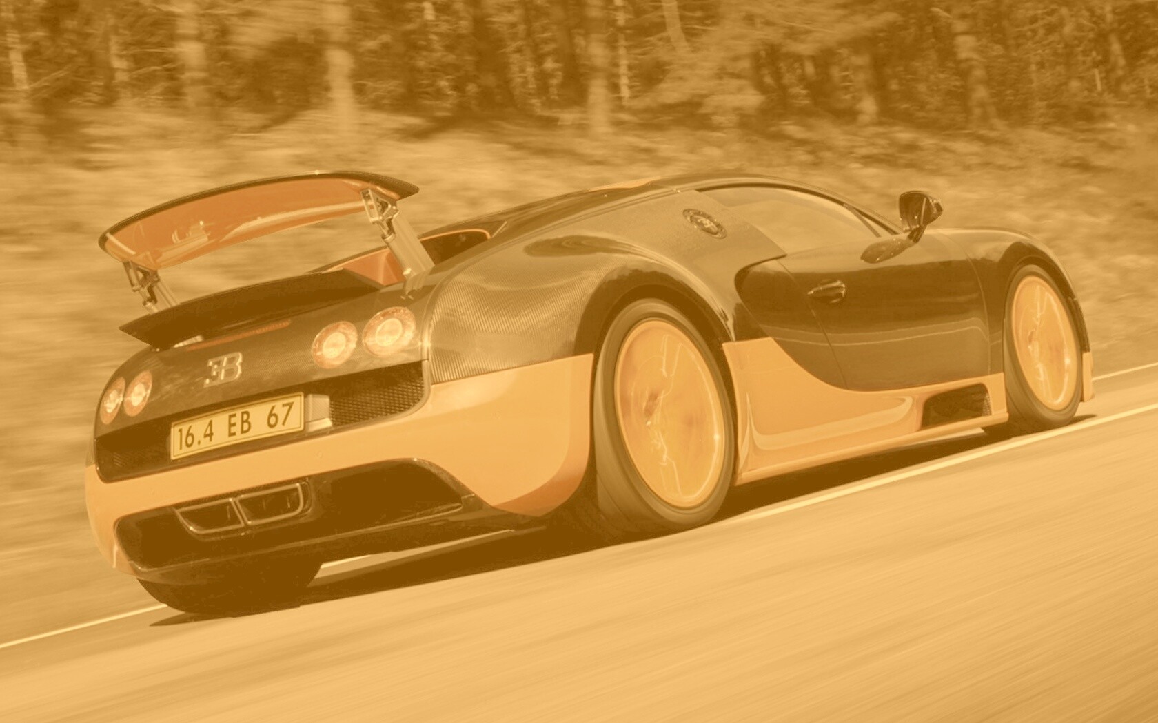 Оранжево-черный Бугатти обои