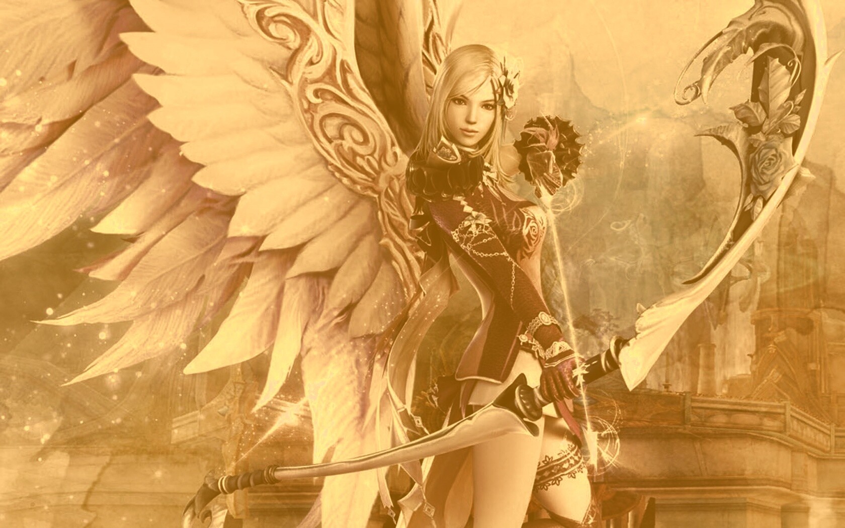 Эльфийка лучница из Aion обои