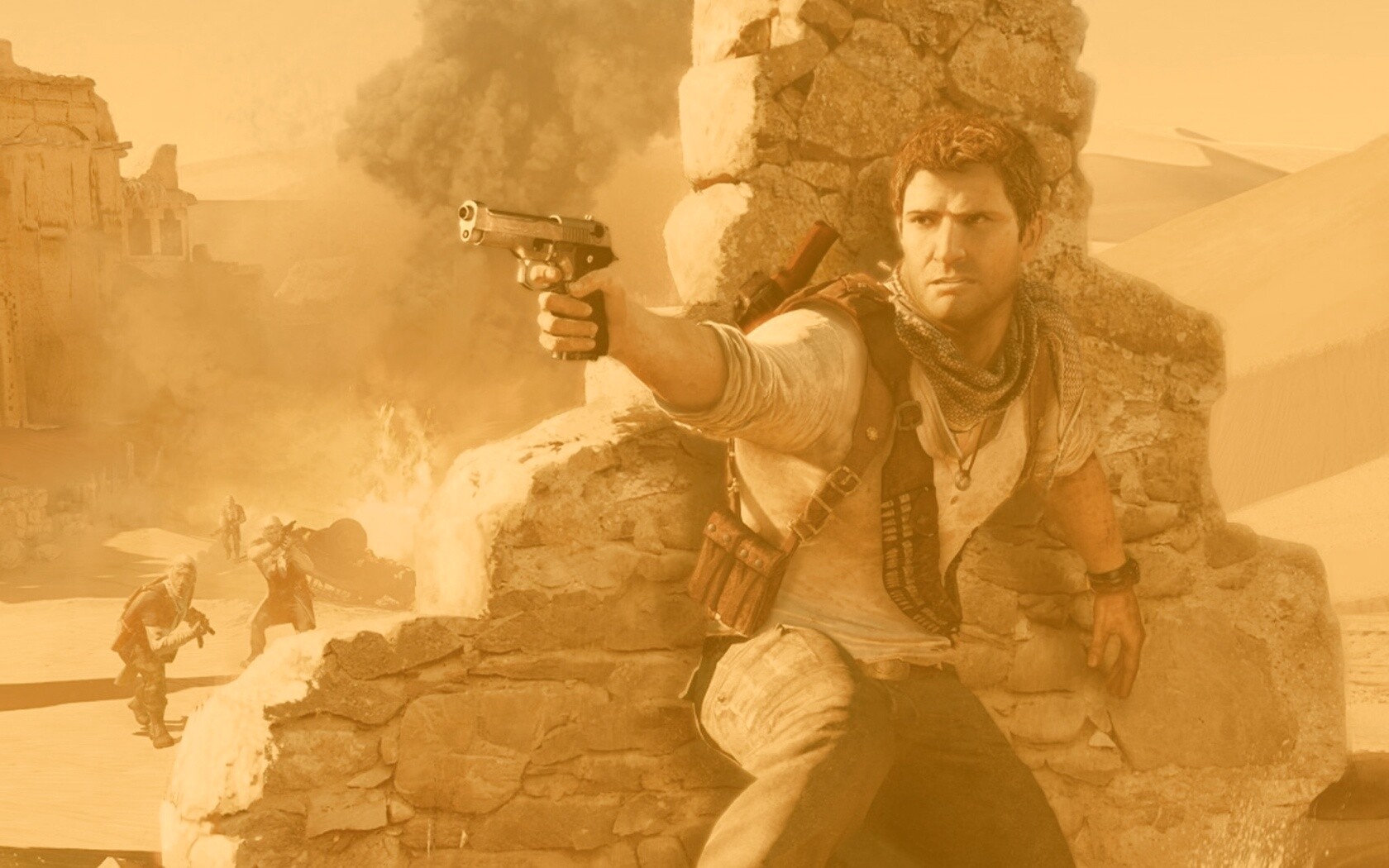 Бой в пустыне обои