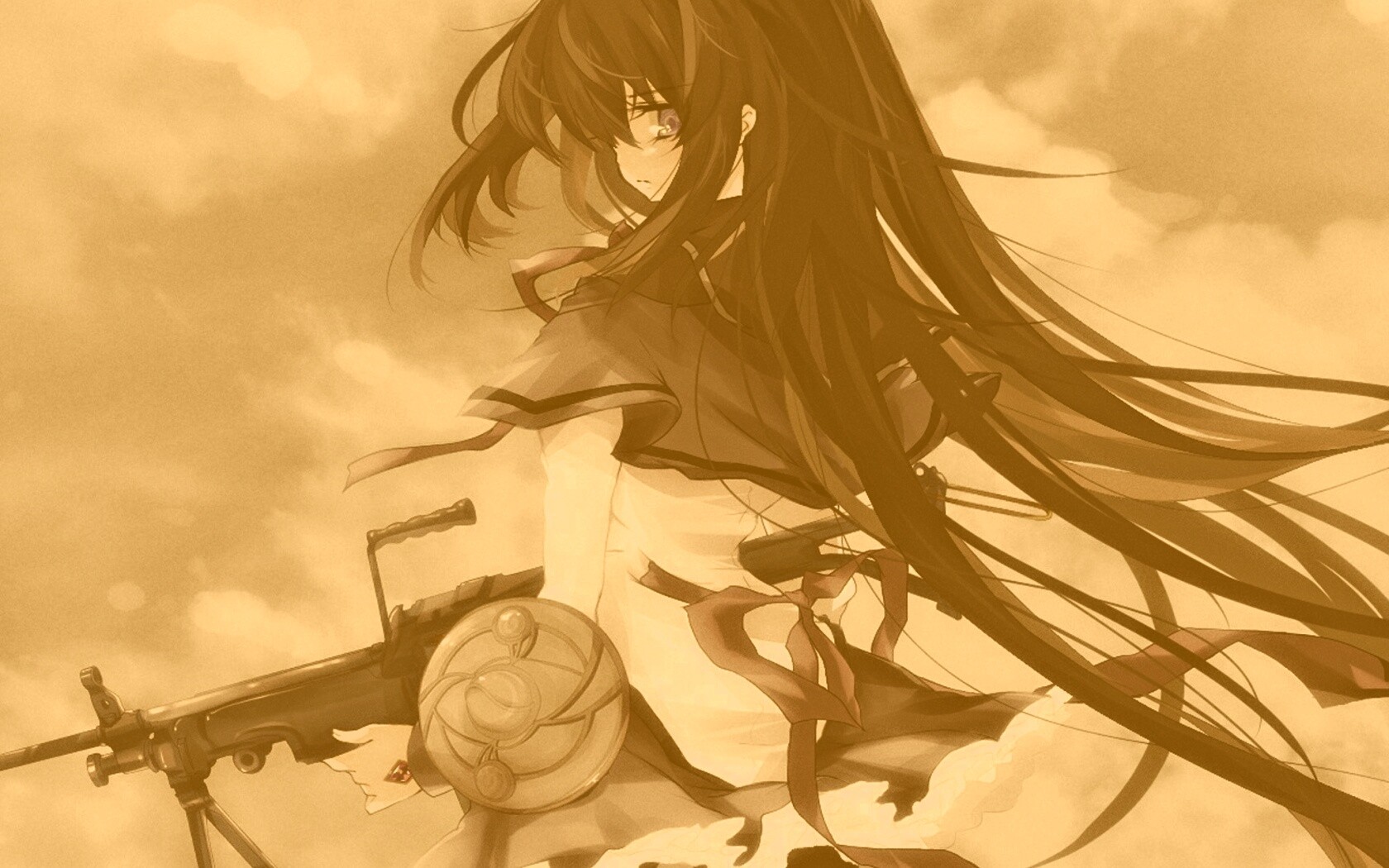 Девушка с автоматом обои