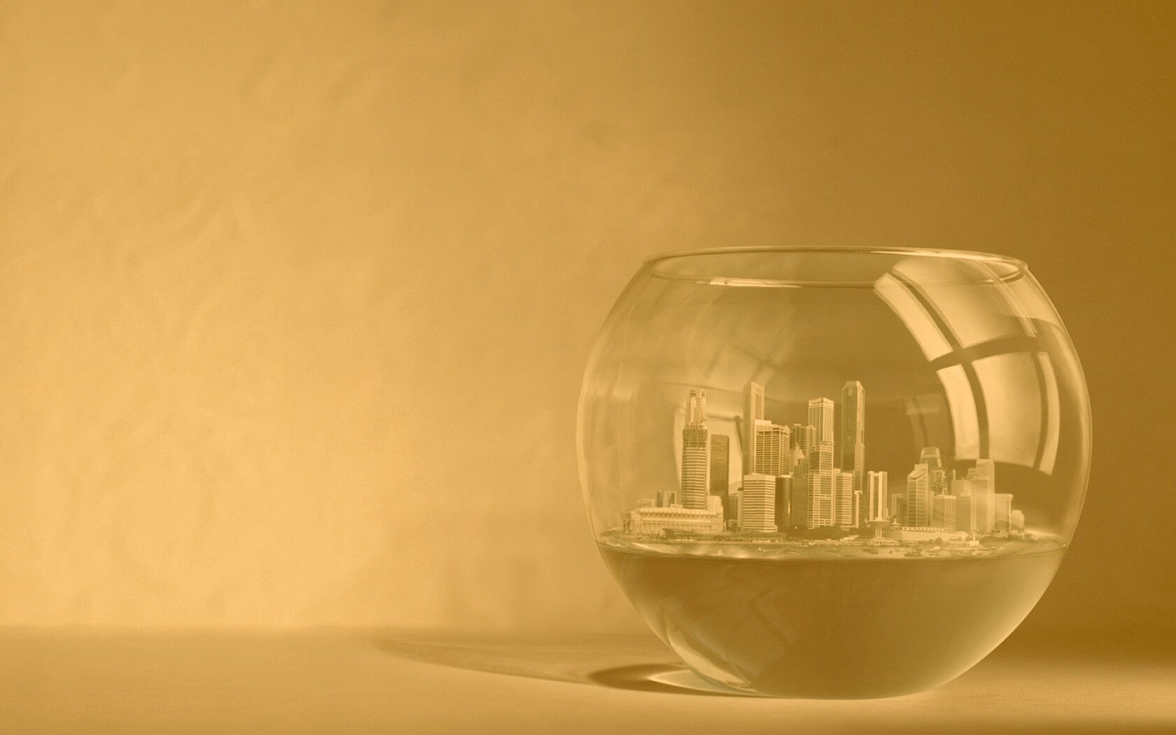 Город в аквариуме обои