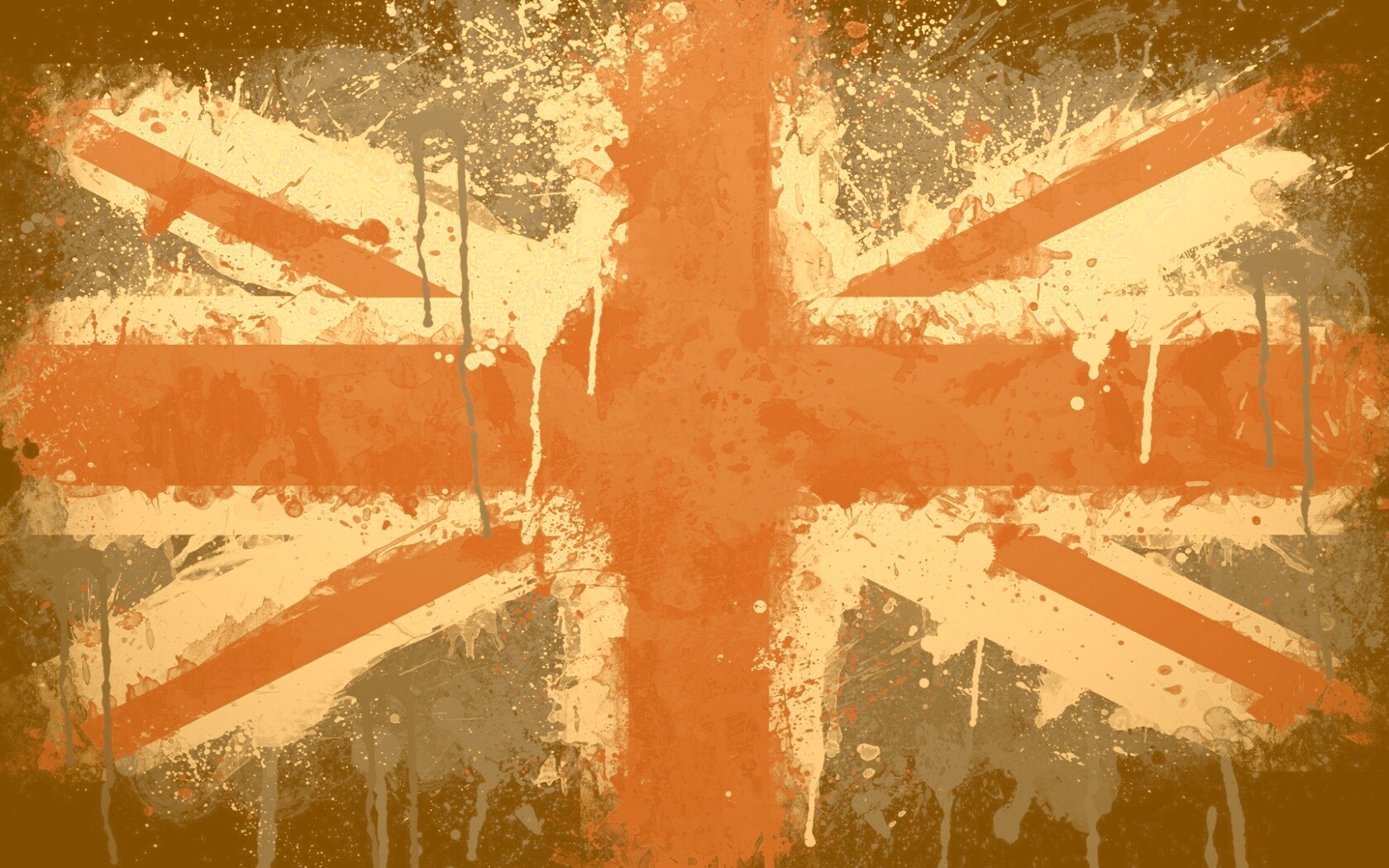 Британский флаг нарисованный краской обои