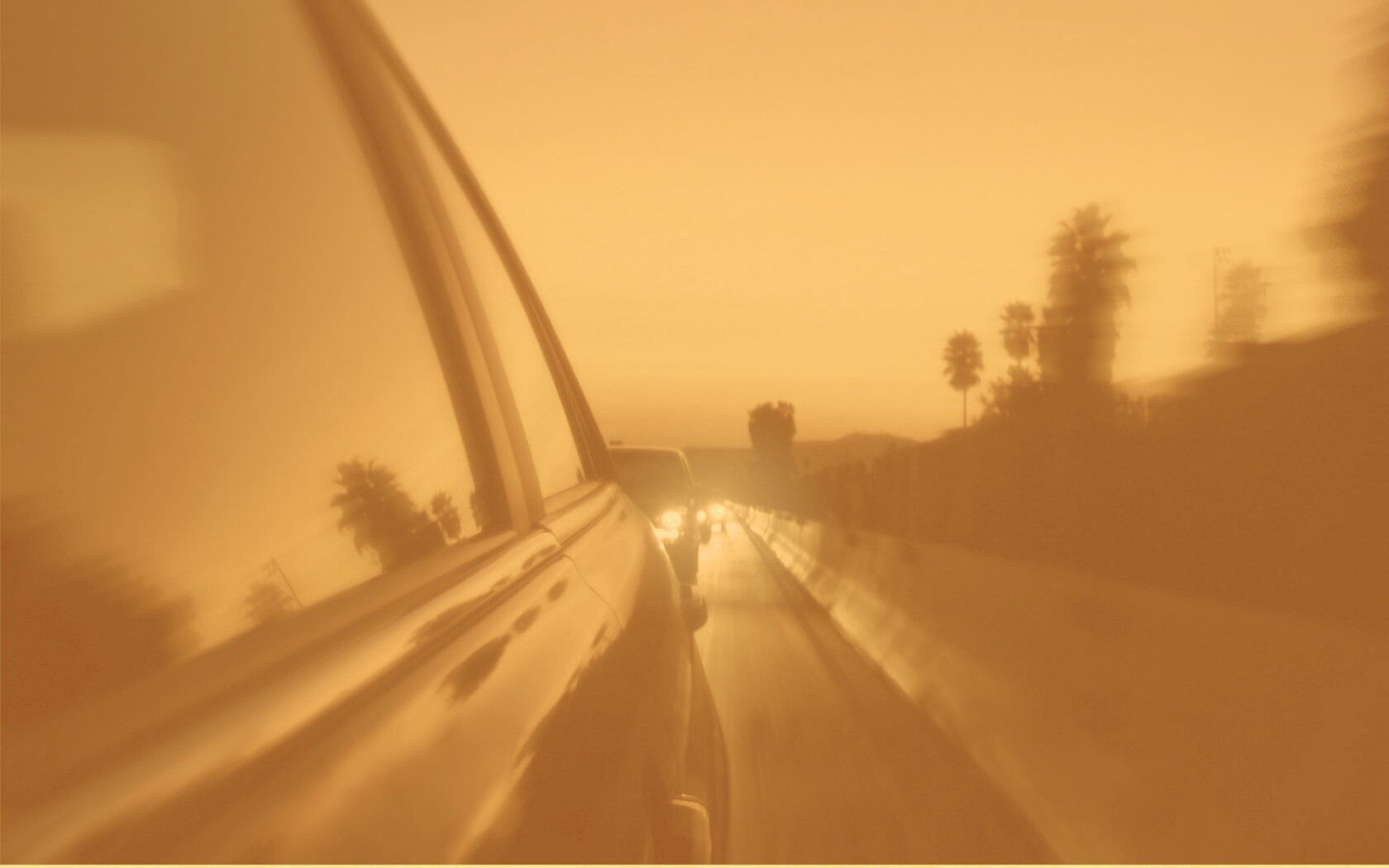 Вечерняя поездка обои