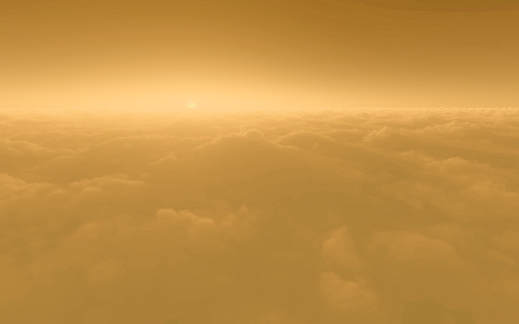 Закат над облаками обои