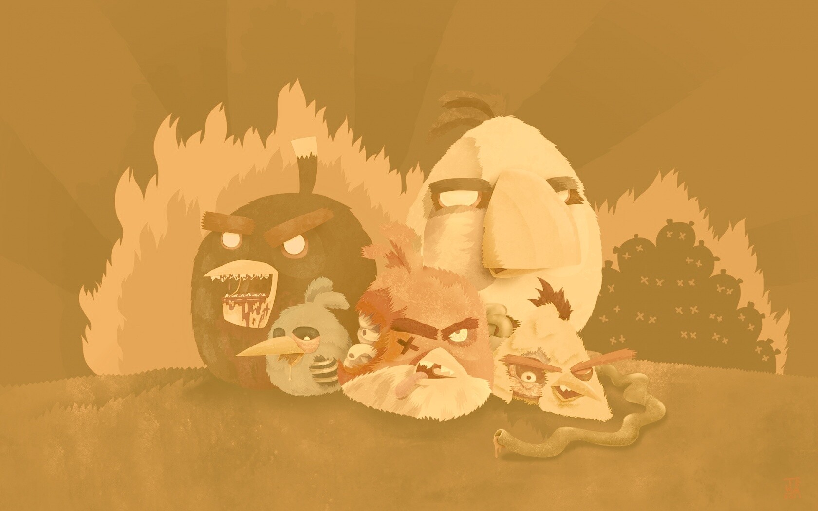 Angry Zombie Birds обои