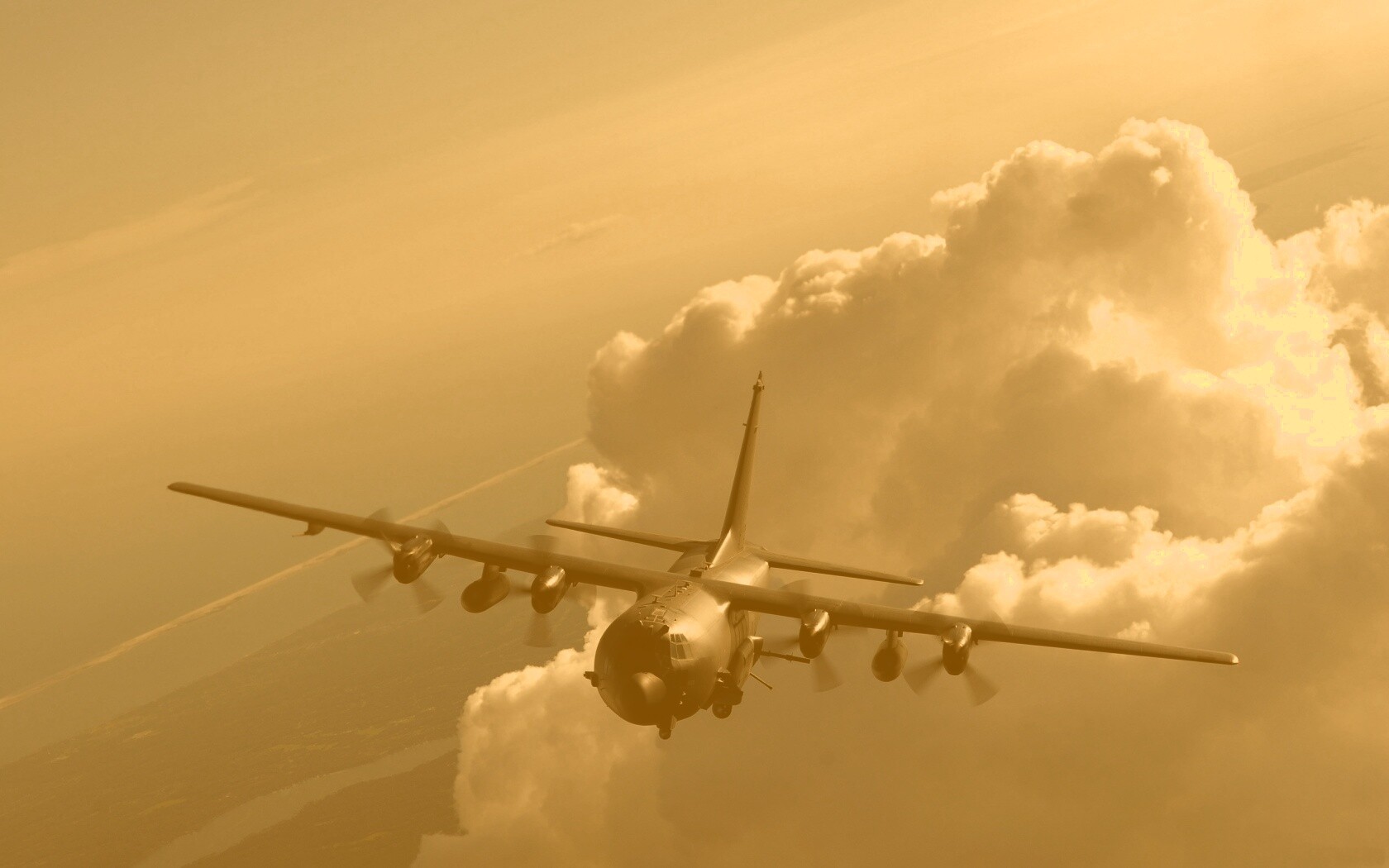 Самолет АС-130 обои