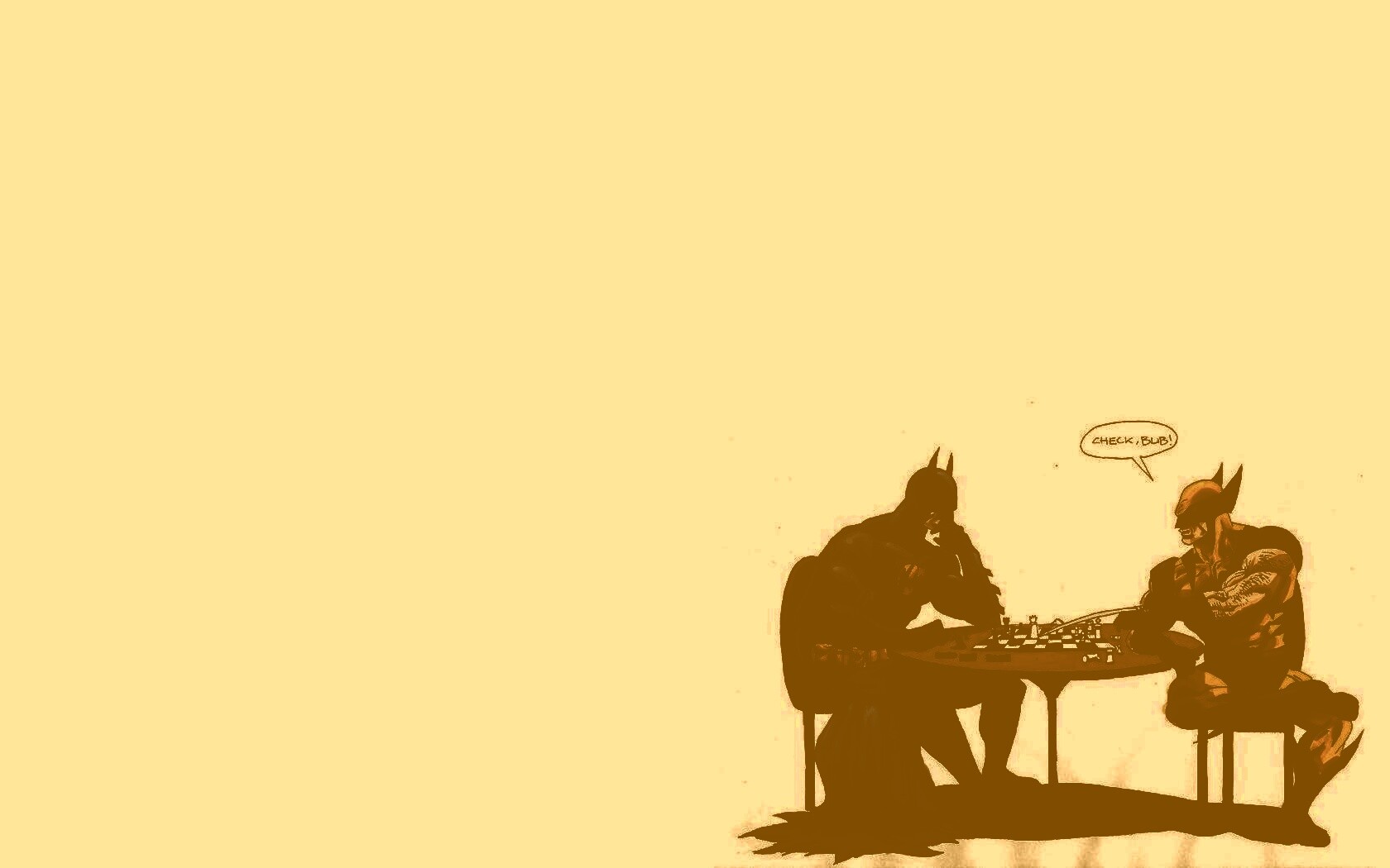 Бэтмен и Расомаха играют в шахматы обои