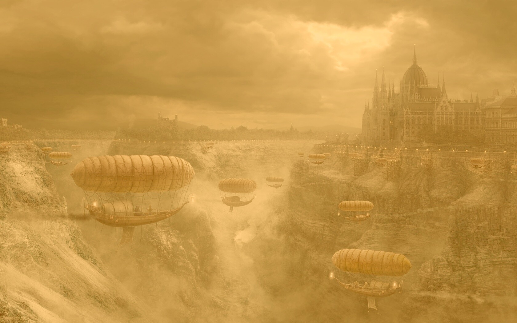 Фентезийный Будапешт обои