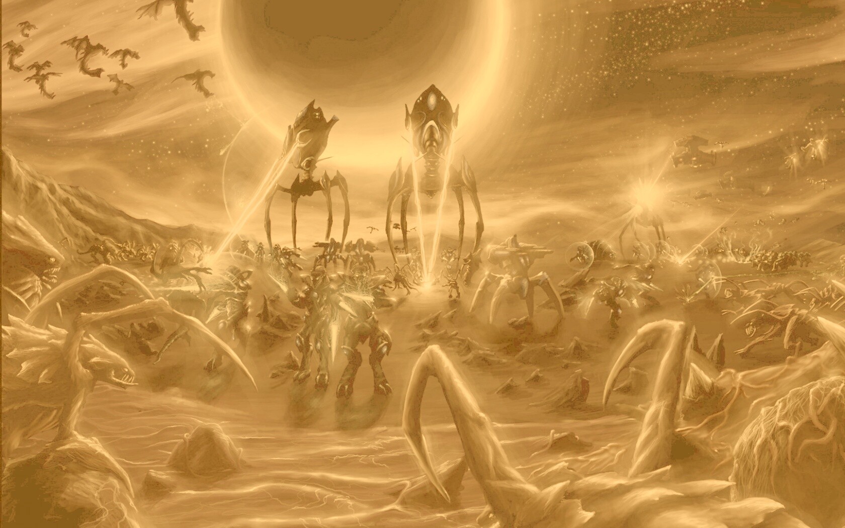 Протосы против зергов обои