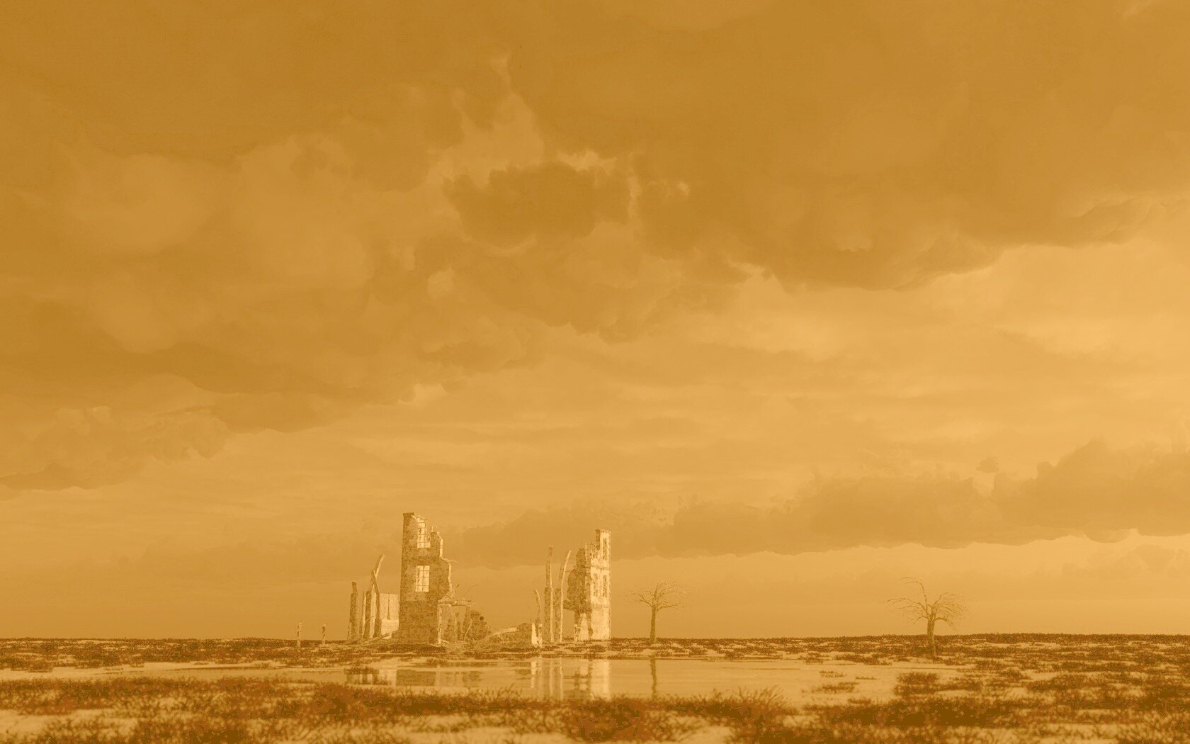 Руины здания обои