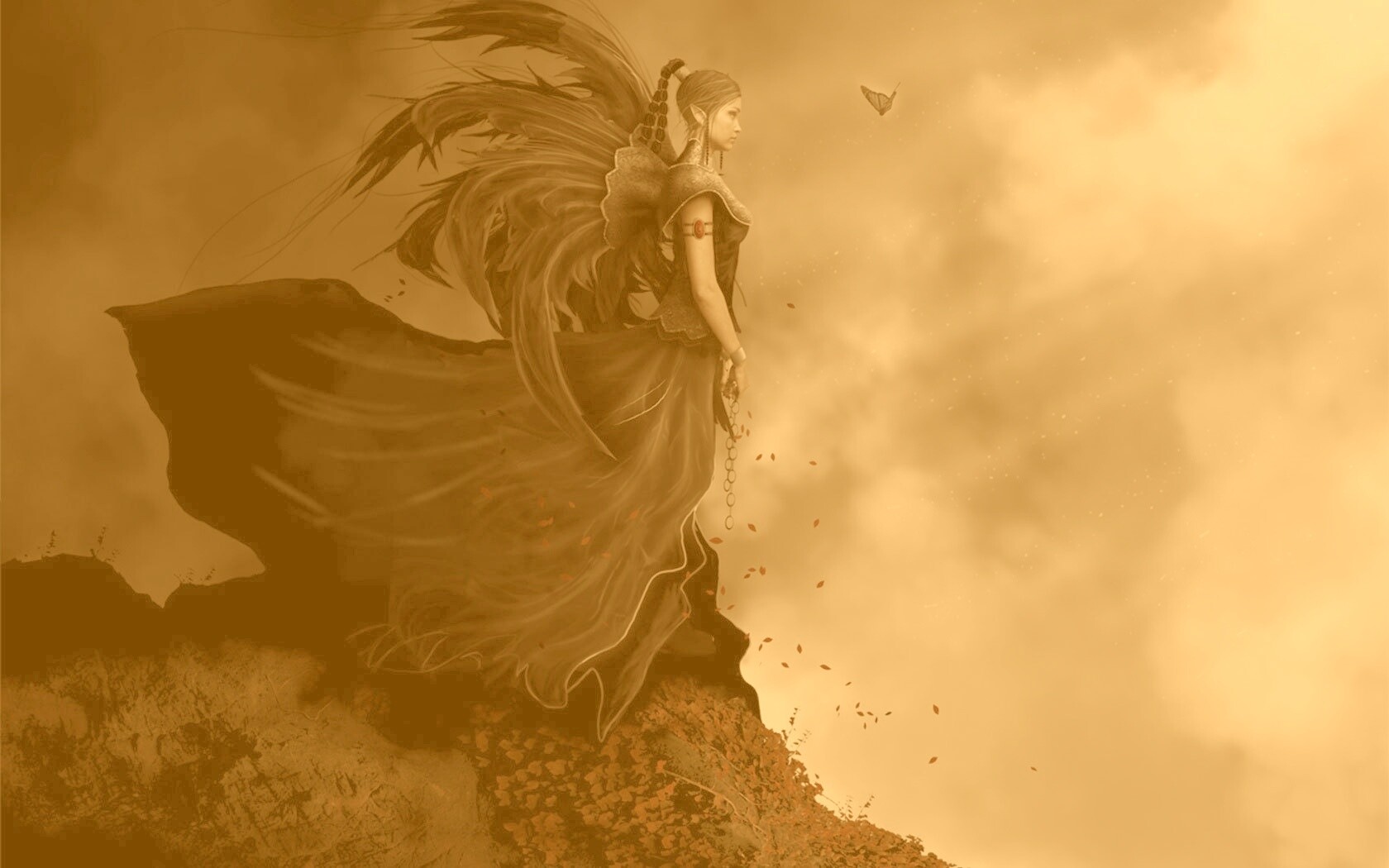 Девушка в тумане обои